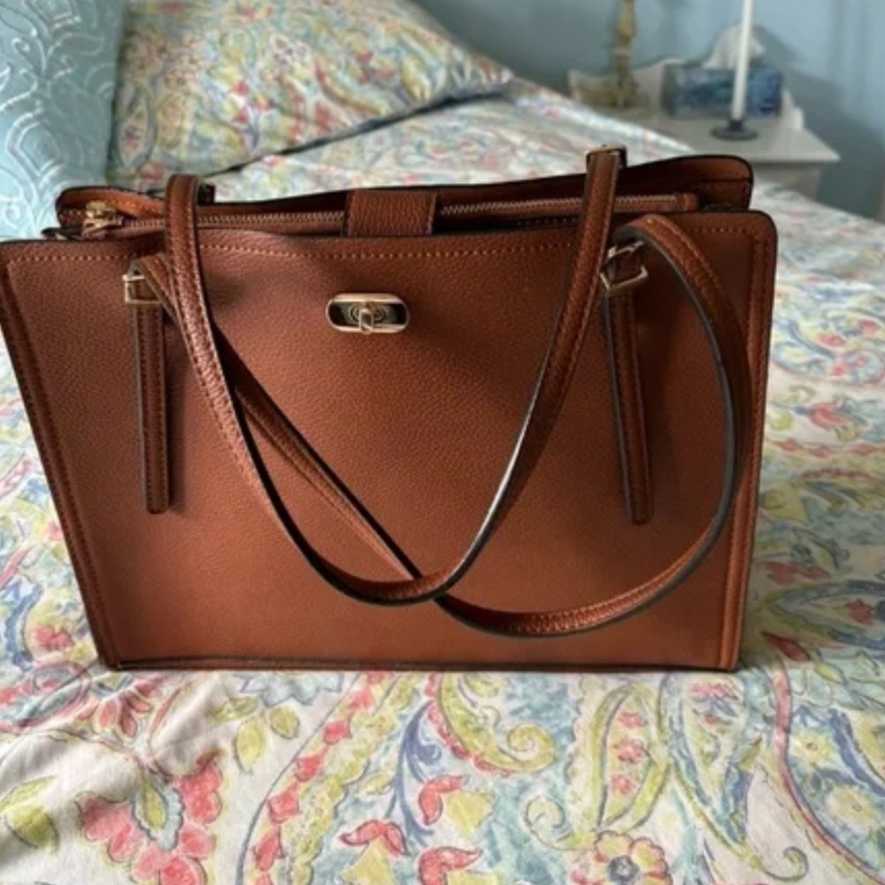 Cognac Brown Medium Tote Purse